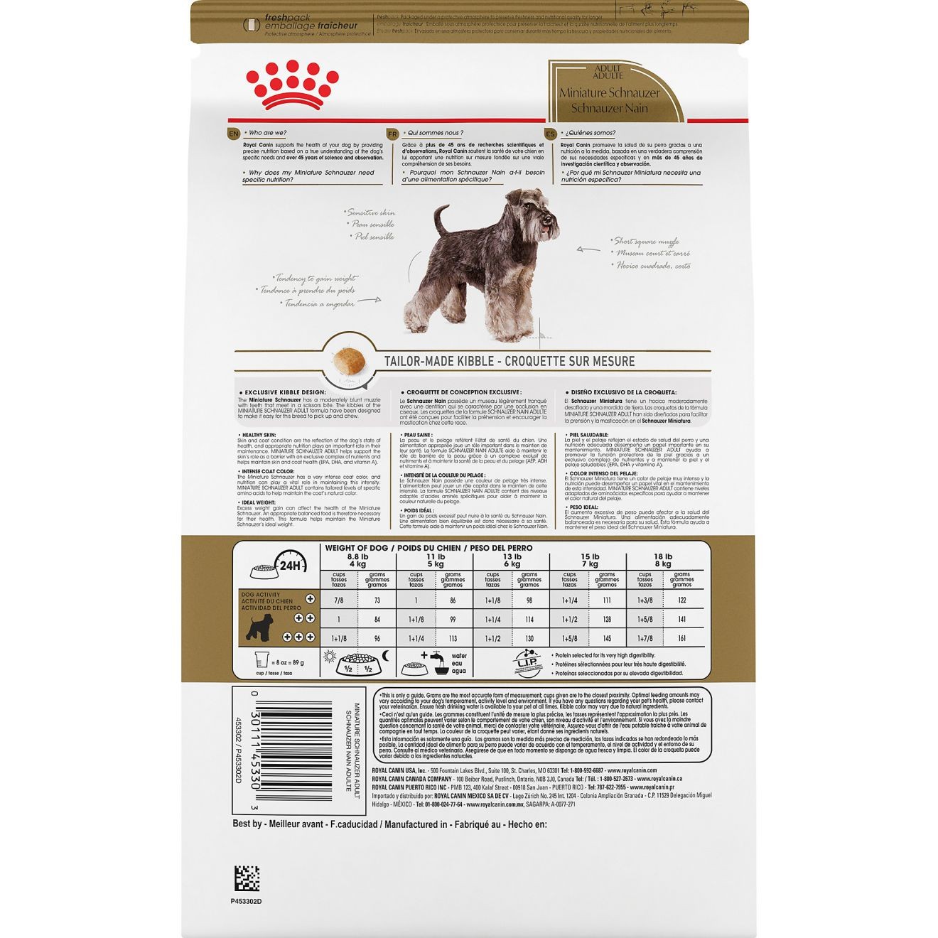 10lb Royal Canin Miniature Schnauzer Adult Dry Dog Food UAE | 2685-XPRVI