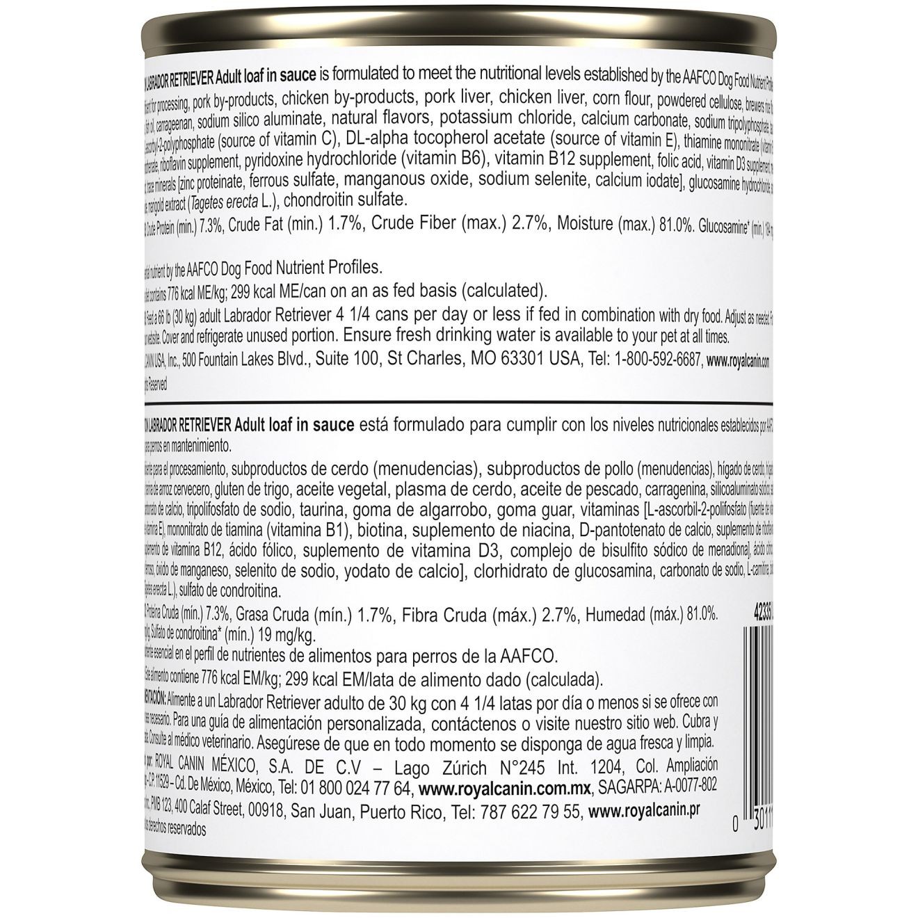 12 x 13.5oz Royal Canin Labrador Retriever Adult Loaf in Sauce Canned Wet Dog Food UAE | 6210-MCFVE