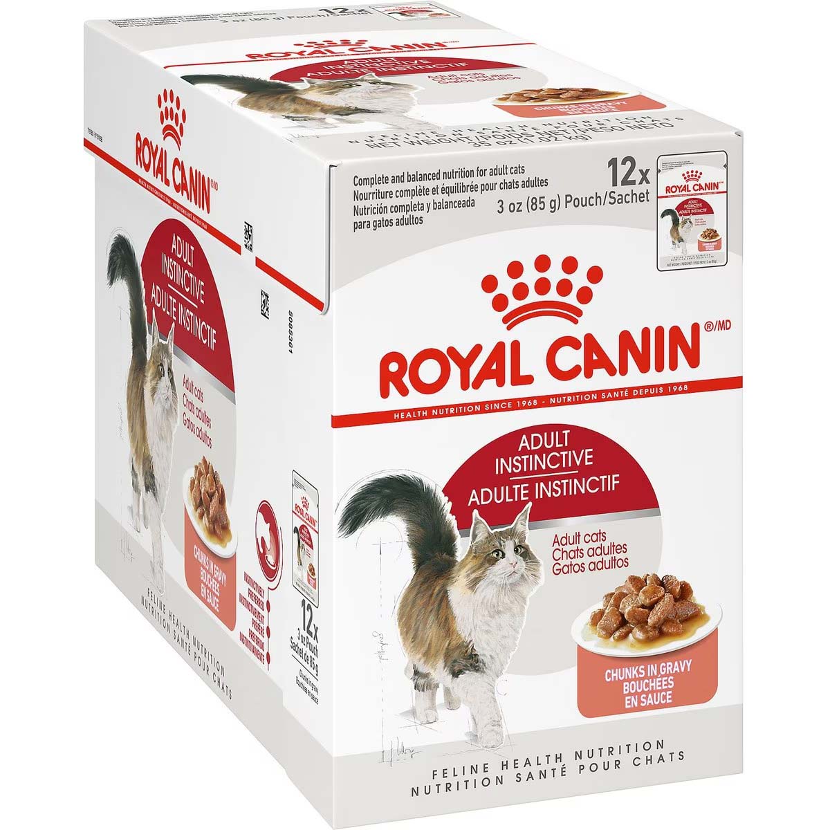 12 x 3oz Royal Canin Adult Instinctive Chunks In Gravy Pouch Wet Cat Food UAE | 9174-ZLWTN