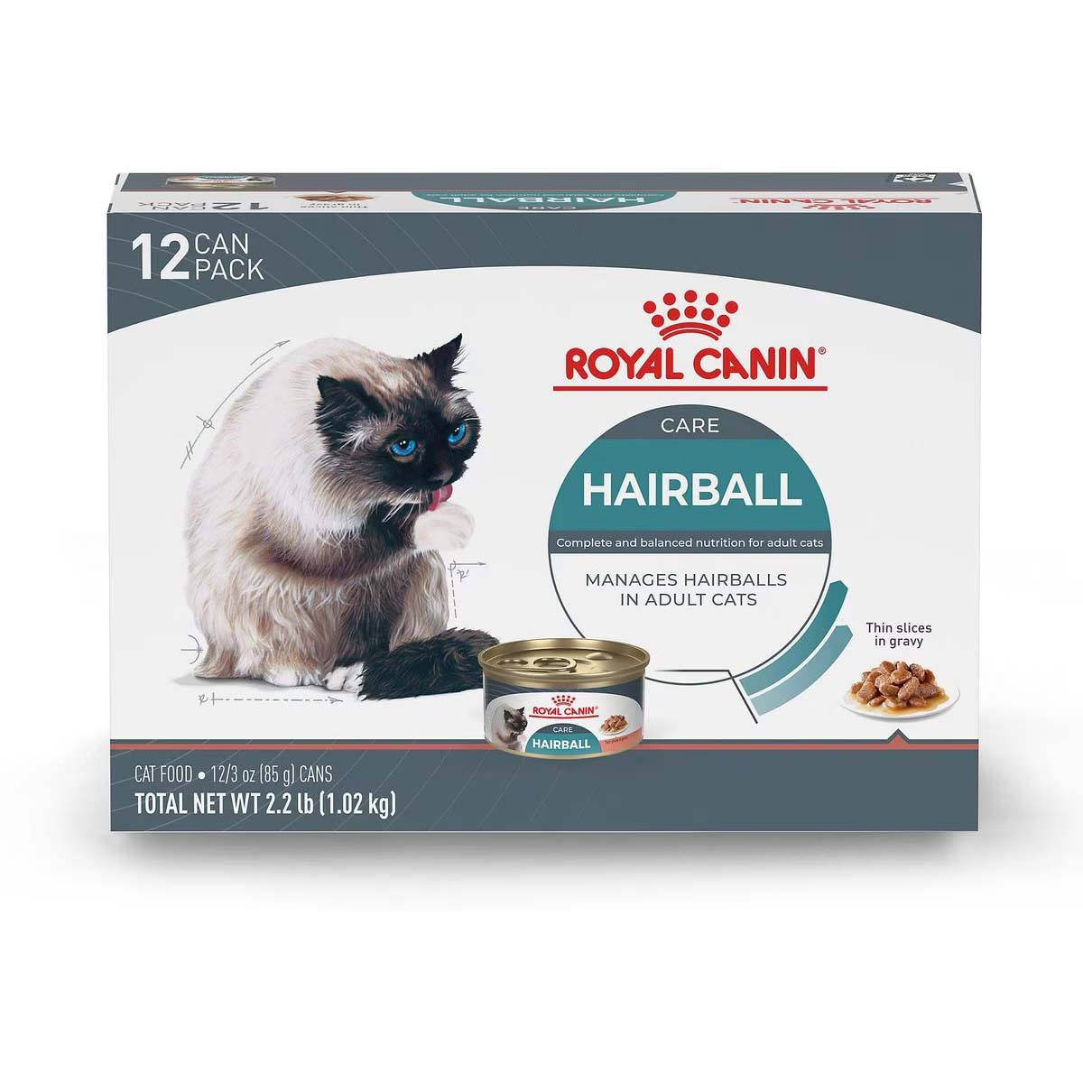 12 x 3oz Royal Canin Hairball Thin Slices in Gravy Canned Wet Cat Food UAE | 6037-TMXDI