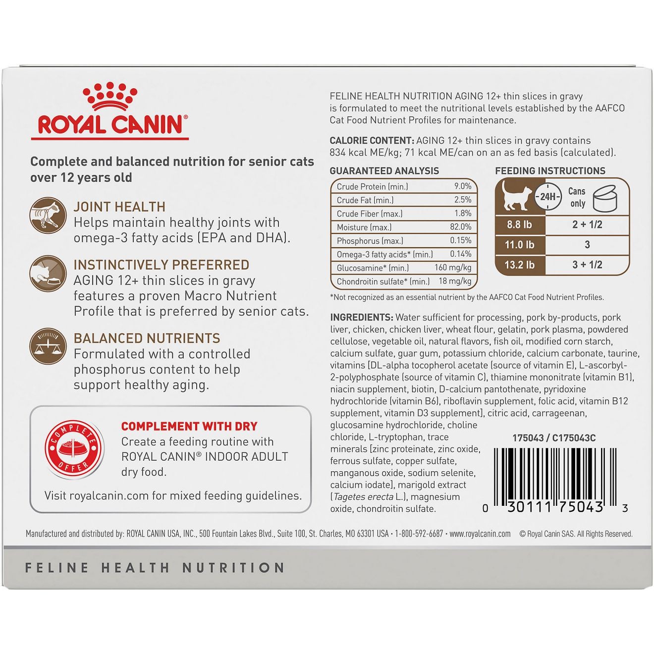 24 x 3oz Royal Canin Aging 12+ Thin Slices in Gravy Wet Cat Food UAE | 0762-RKOEY