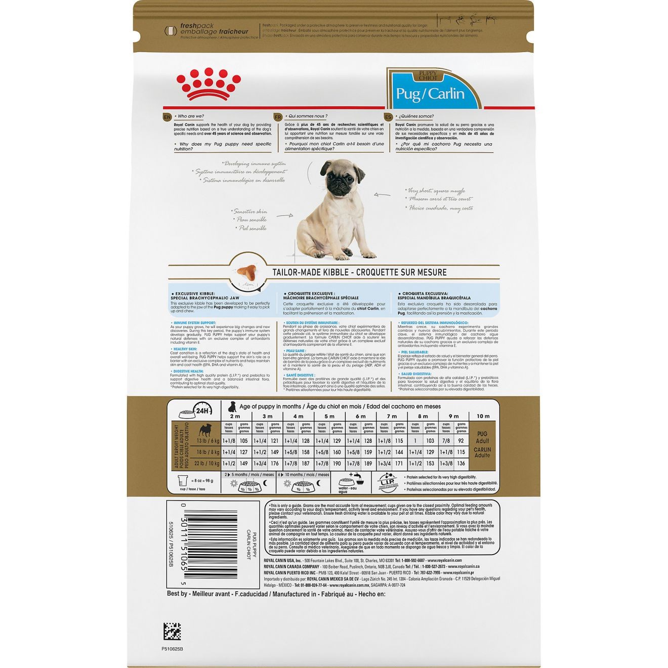 2.5lb Royal Canin Pug Puppy Dry Dog Food UAE | 2154-BVYXM