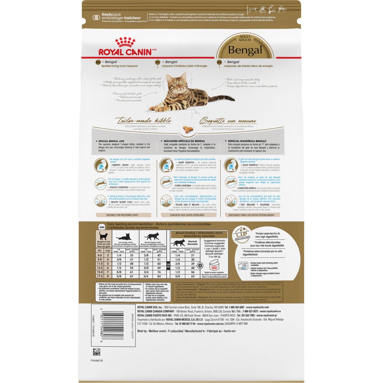 7lb Royal Canin Bengal Adult Dry Cat Food UAE | 2458-OWJCT